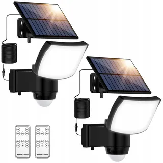 BENMA Solar Buitenlampen met Afstandsbediening Bewegingssensor 2 Stuks IP65 — miniatuur 1