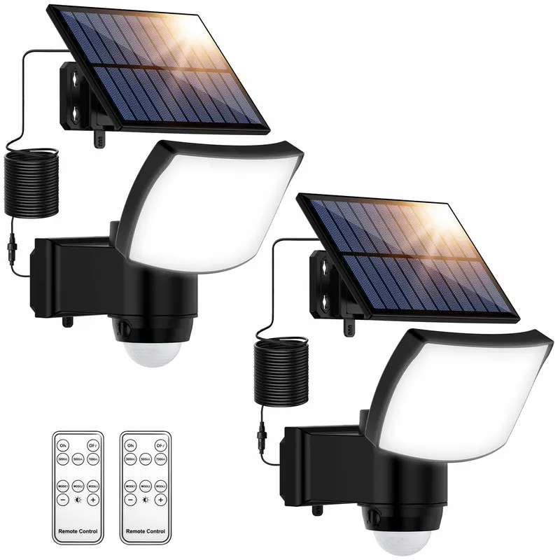 BENMA Solar Buitenlampen met Afstandsbediening Bewegingssensor 2 Stuks IP65 — foto 1