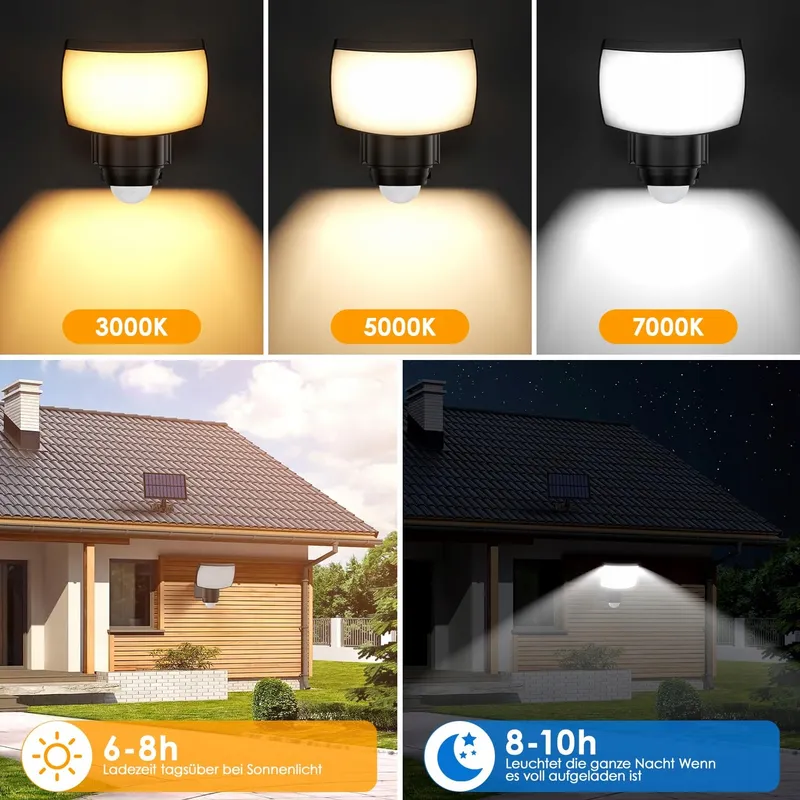 BENMA Solar Buitenlampen met Afstandsbediening Bewegingssensor 2 Stuks IP65 — foto 3