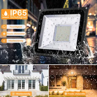 PAPASBOX LED Schijnwerper Waterdicht Buiten Warm Wit IP65 100W — miniatuur 3