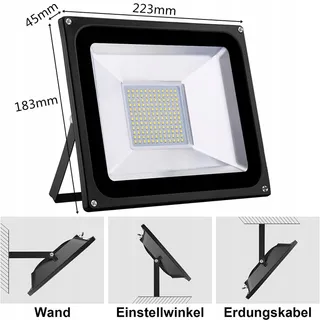 PAPASBOX LED Schijnwerper Waterdicht Buiten Warm Wit IP65 100W — miniatuur 4