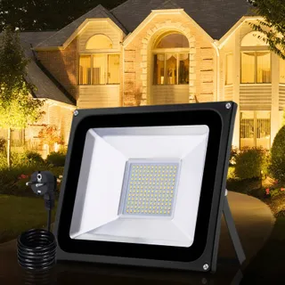PAPASBOX LED Schijnwerper Waterdicht Buiten Warm Wit IP65 100W — miniatuur 6