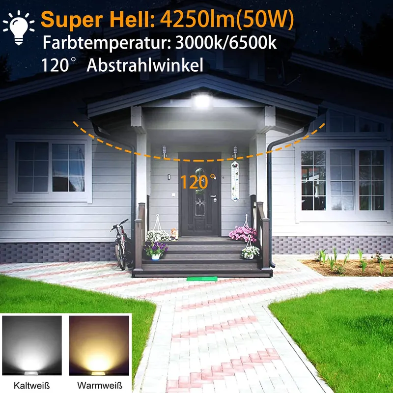 MOLVCE LED Schijnwerper Waterdicht Tuin Garage 50W IP66 — foto 3
