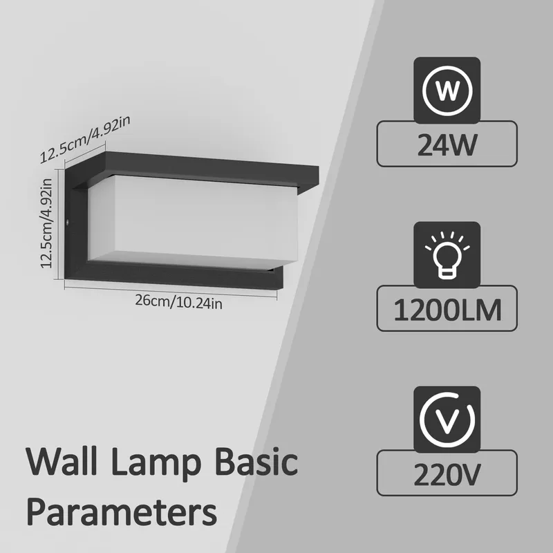 KLIGHTEN LED Buitenwandlamp Aluminium Zwart Rechthoekig IP65 — foto 4