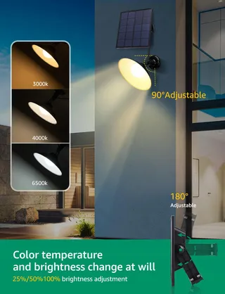 AIGOSTAR Solar LED Tuinlampen Afstandsbediening Verstelbaar 50W IP65 — miniatuur 2