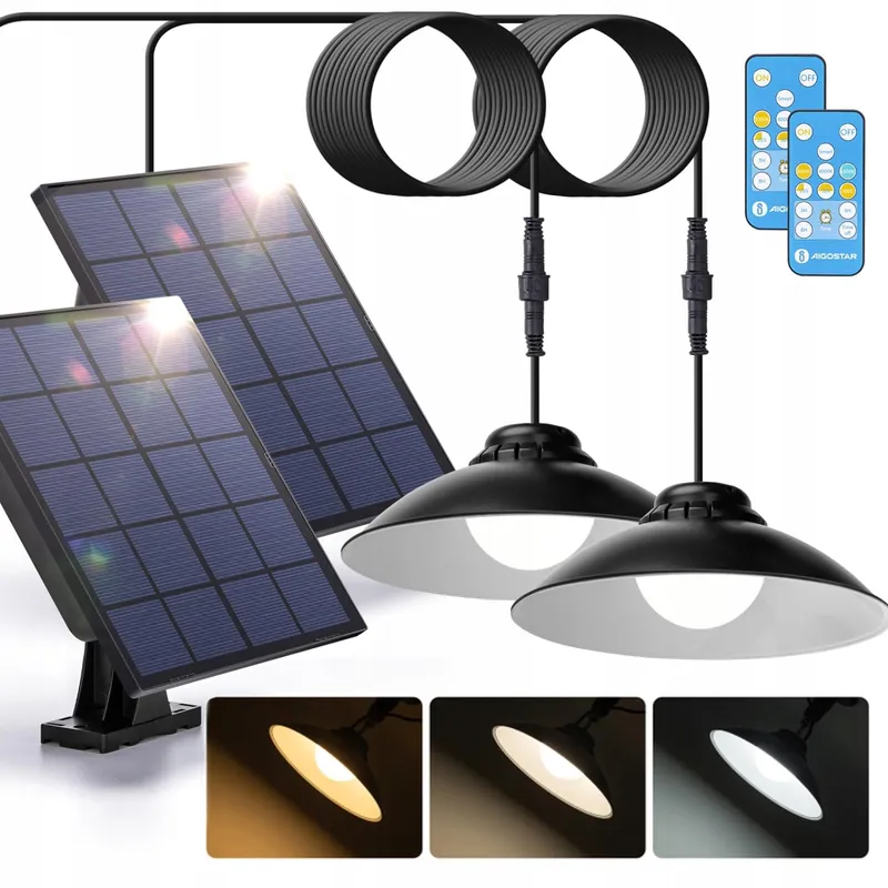 AIGOSTAR Solar LED Tuinlampen Afstandsbediening Verstelbaar 50W IP65 — foto 1