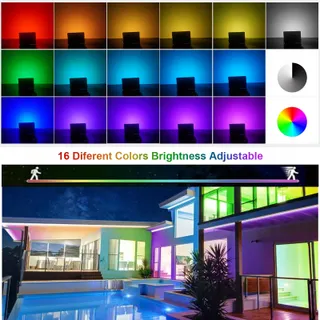 JBDUSN LED Schijnwerper RGB Afstandsbediening 16 Kleuren 50W IP66 — miniatuur 2