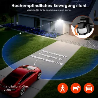 BENMA LED Buitenlamp met Bewegingssensor Batterij Helder 2 Stuks IP65 — miniatuur 3