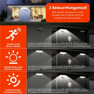 BENMA LED Buitenlamp met Bewegingssensor Batterij Helder 2 Stuks IP65 — miniatuur 2
