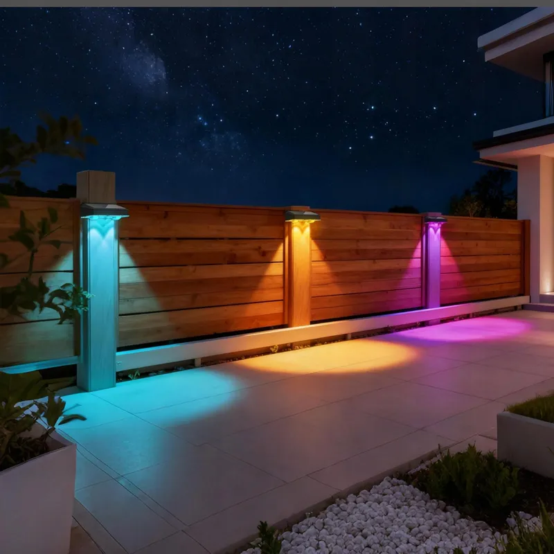 BEUAATI Solarlampen Tuin RGB LED Draadloos Hek 4 Stuks IP65 — foto 5