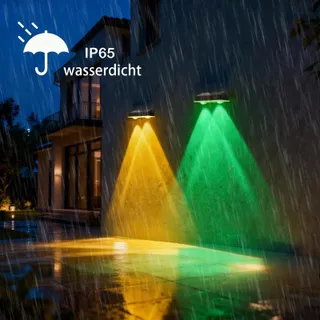 BEUAATI Solarlampen Tuin RGB LED Draadloos Hek 4 Stuks IP65 — miniatuur 3