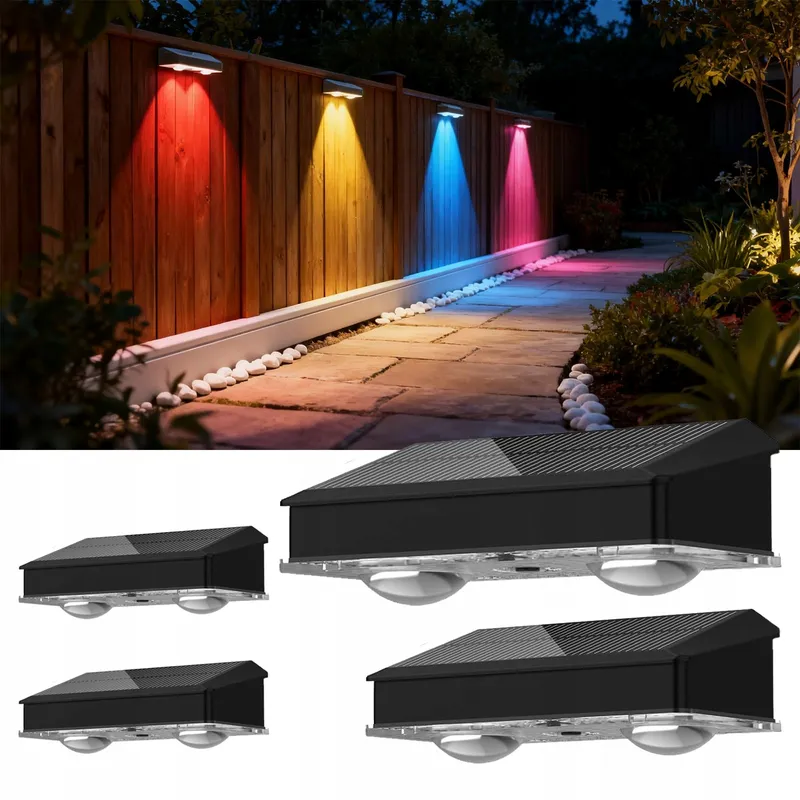 BEUAATI Solarlampen Tuin RGB LED Draadloos Hek 4 Stuks IP65 — foto 1