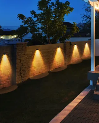 DELAIGLOW Solar Tuinlampen Balkon Terras Goud 8 Stuks IP67 — miniatuur 6