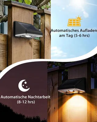 DELAIGLOW Solar Tuinlampen Balkon Terras Goud 8 Stuks IP67 — miniatuur 2