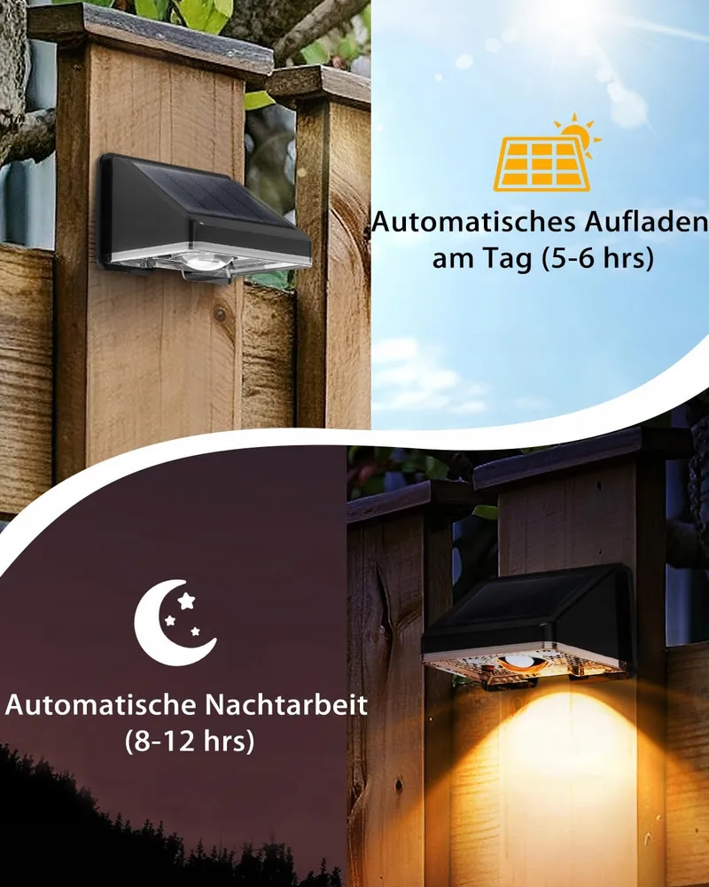 DELAIGLOW Solar Tuinlampen Balkon Terras Goud 8 Stuks IP67 — foto 2