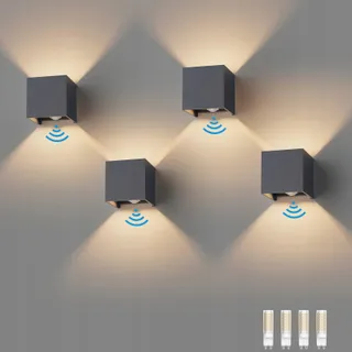 KLIGHTEN Buitenlampen Bewegingssensor Verstelbaar Antraciet 4 Stuks — miniatuur 1