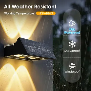 VOLISUN Solar RGB LED Tuinlampen Hek Terras Zwart 8x IP65 — miniatuur 5