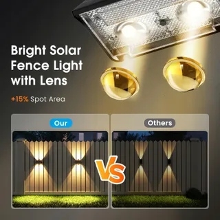 VOLISUN Solar RGB LED Tuinlampen Hek Terras Zwart 8x IP65 — miniatuur 4