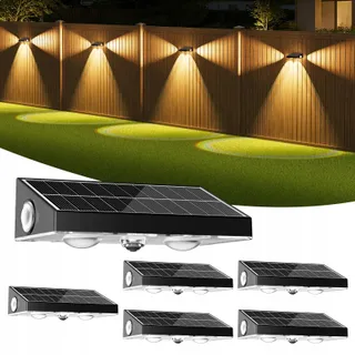 GILIWOSY Solar Wandlampen Tuin Balkon IP65 6 Stuks — miniatuur 1