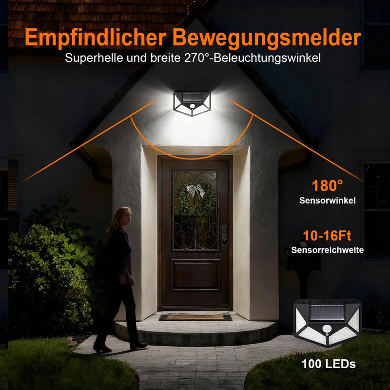 GDK20 Solar LED Lamp Bewegingssensor Tuin 100 LED IP65 — foto 7