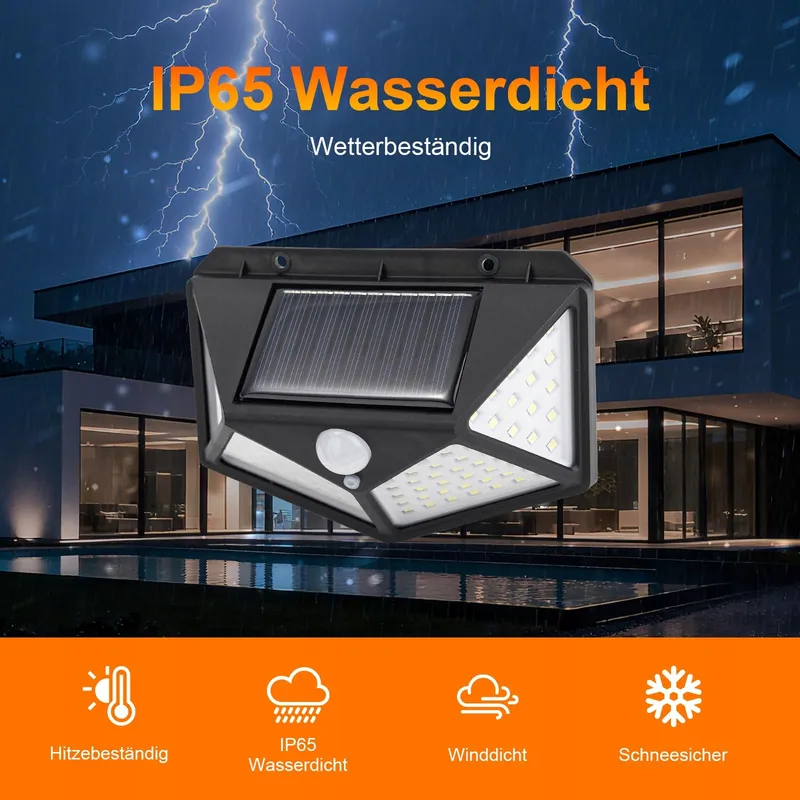 GDK20 Solar LED Lamp Bewegingssensor Tuin 100 LED IP65 — foto 6