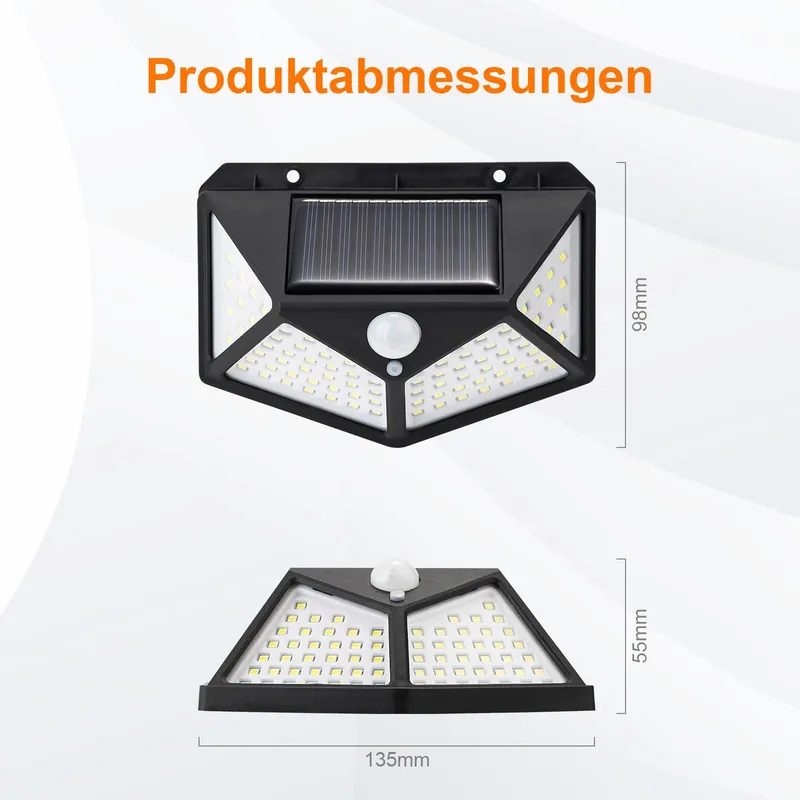 GDK20 Solar LED Lamp Bewegingssensor Tuin 100 LED IP65 — foto 4