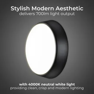 LUCECO LED Buitenlamp Rond Waterdicht Zwart Wit 10W IP54 — miniatuur 2
