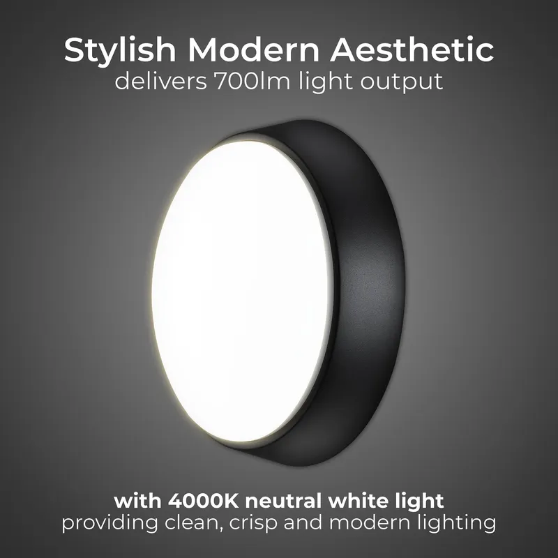 LUCECO LED Buitenlamp Rond Waterdicht Zwart Wit 10W IP54 — foto 2