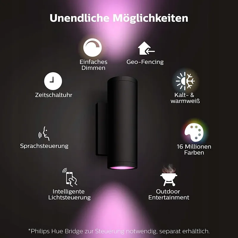 Philips Hue Appear Smart Buitenlamp LED RGBW Dimbaar 2 Stuks — foto 7