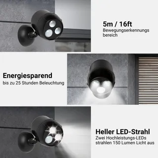 PROXINOVA LED Buitenlampen Met Bewegingssensor Draadloos 2 Stuks — miniatuur 3