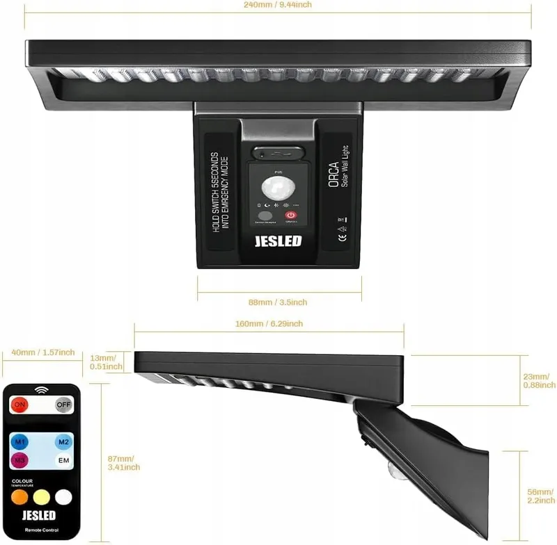 JESLED Solarlampen Buiten Met Bewegingsmelder Krachtig 104 LED IP65 — foto 7