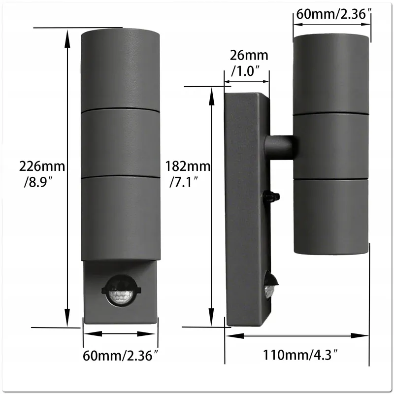 JNR LED Wandlampen Bewegings- en Schemersensor GU10 IP54 230V 2 Stuks — foto 3