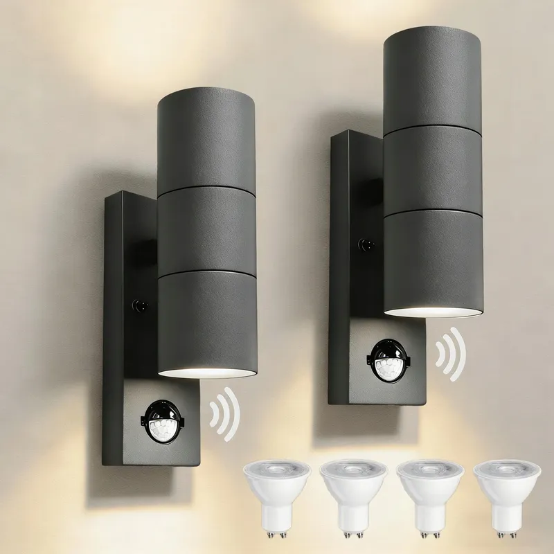 JNR LED Wandlampen Bewegings- en Schemersensor GU10 IP54 230V 2 Stuks — foto 1