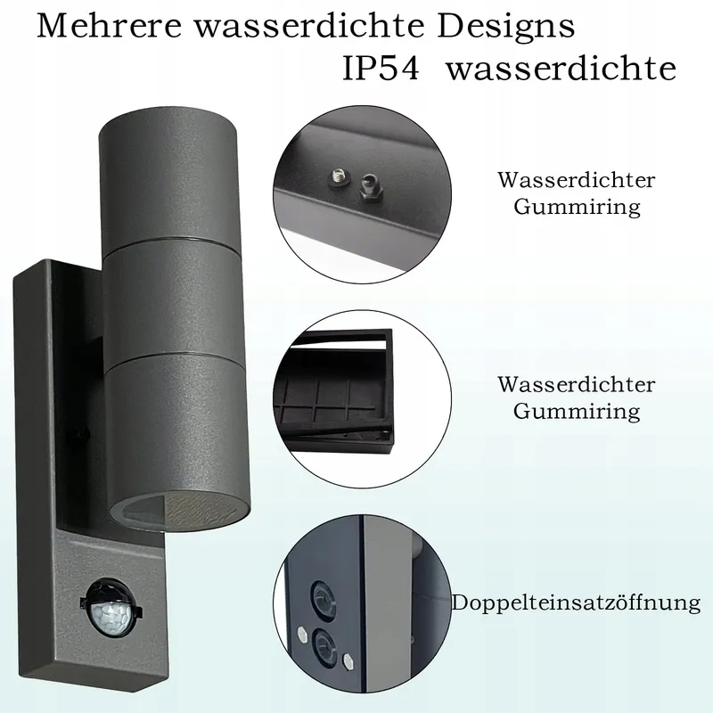 JNR LED Wandlampen Bewegings- en Schemersensor GU10 IP54 230V 2 Stuks — foto 6