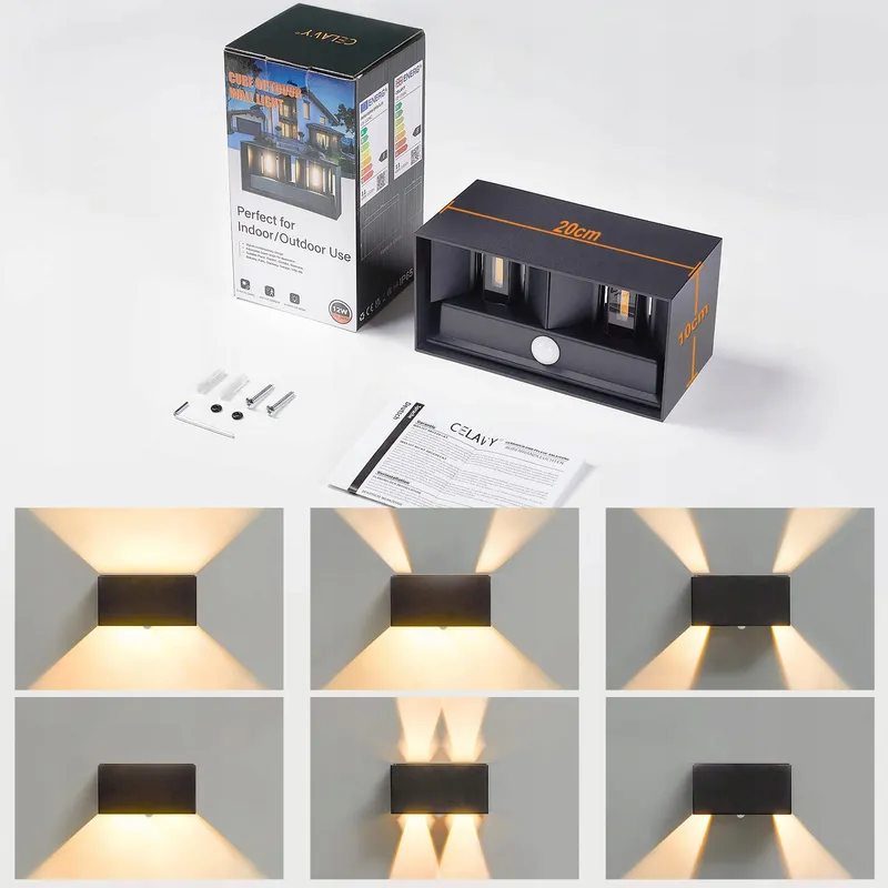 CELAVY Buitenlamp Bewegingssensor Up Down Antraciet 2 Stuks — foto 3