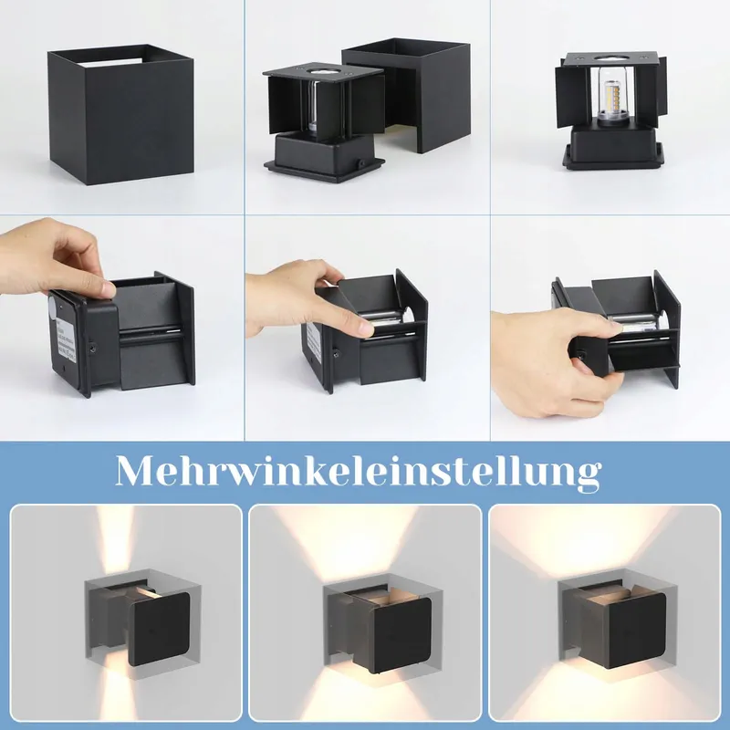 KOWANIE Set 2 LED Wandlampen Up Down Zwart G9 IP65 — foto 9