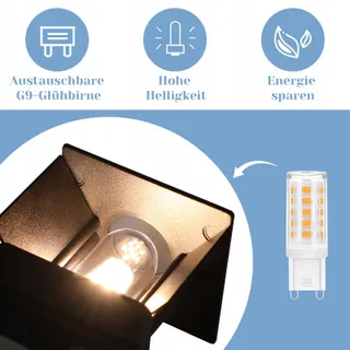 KOWANIE Set 2 LED Wandlampen Up Down Zwart G9 IP65 — miniatuur 6