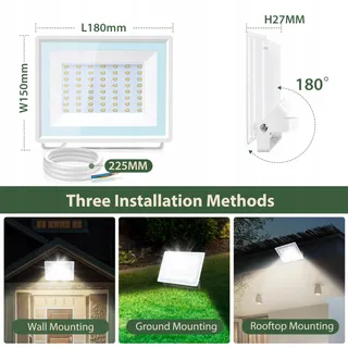 AIGOSTAR LED Schijnwerper Super Fel Sterk Waterdicht 50W IP65 — miniatuur 6