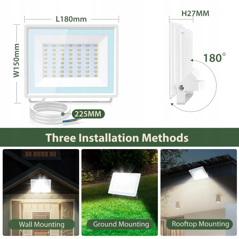 AIGOSTAR LED Schijnwerper Super Fel Sterk Waterdicht 50W IP65 — foto 6