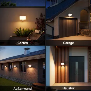K-BRIGHT Buitenwandlamp Bewegingssensor Balkon Tuin Wit IP65 — miniatuur 6