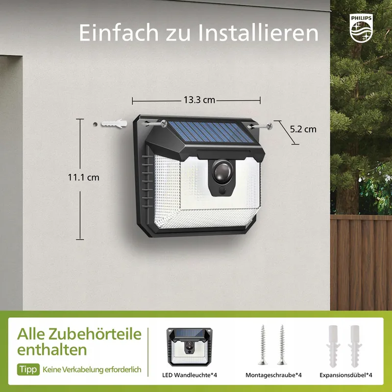 PHILIPS Solar Buitenlamp Bewegingssensor Waterdicht 120 LED — foto 3