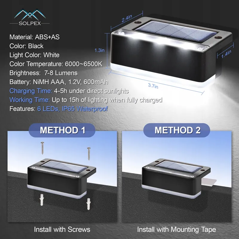 SOLPEX Solarlampen Buiten Trap Waterdicht Tuin 8 Stuks — foto 4