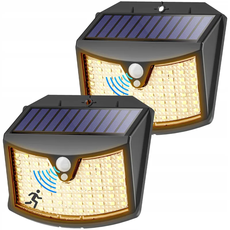 GILIWOSY Solarlamp Bewegingssensor 2 Stuks Warm IP65 — foto 1