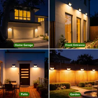 GILIWOSY Solarlamp Bewegingssensor 2 Stuks Warm IP65 — miniatuur 7