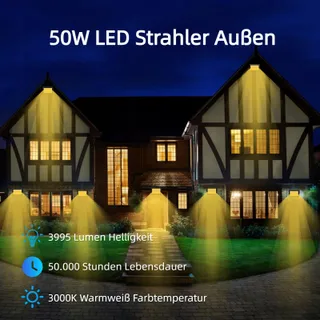 WEGOODLIFE LED Schijnwerper Warm Wit Garage Tuin 50W IP66 — miniatuur 2