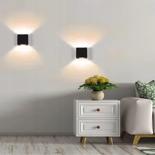 CHEVVY LED Wandlamp Modern Zwart Warmwit 2 St 7W 3000K — miniatuur 6