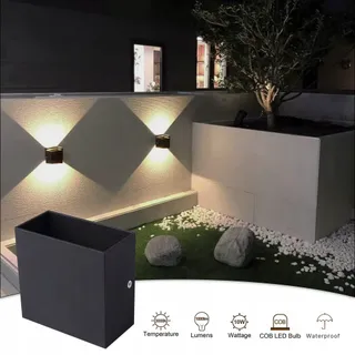 CHEVVY LED Wandlamp Modern Zwart Warmwit 2 St 7W 3000K — miniatuur 5