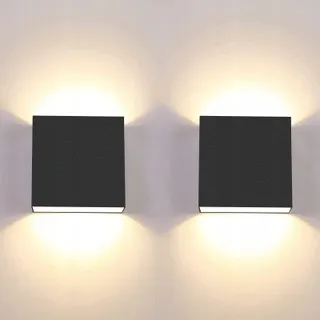CHEVVY LED Wandlamp Modern Zwart Warmwit 2 St 7W 3000K — miniatuur 1