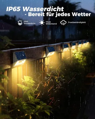 VIGHEP Solar LED Buitenlampen met Bewegingssensor Warm 12 Stuks IP65 — miniatuur 6