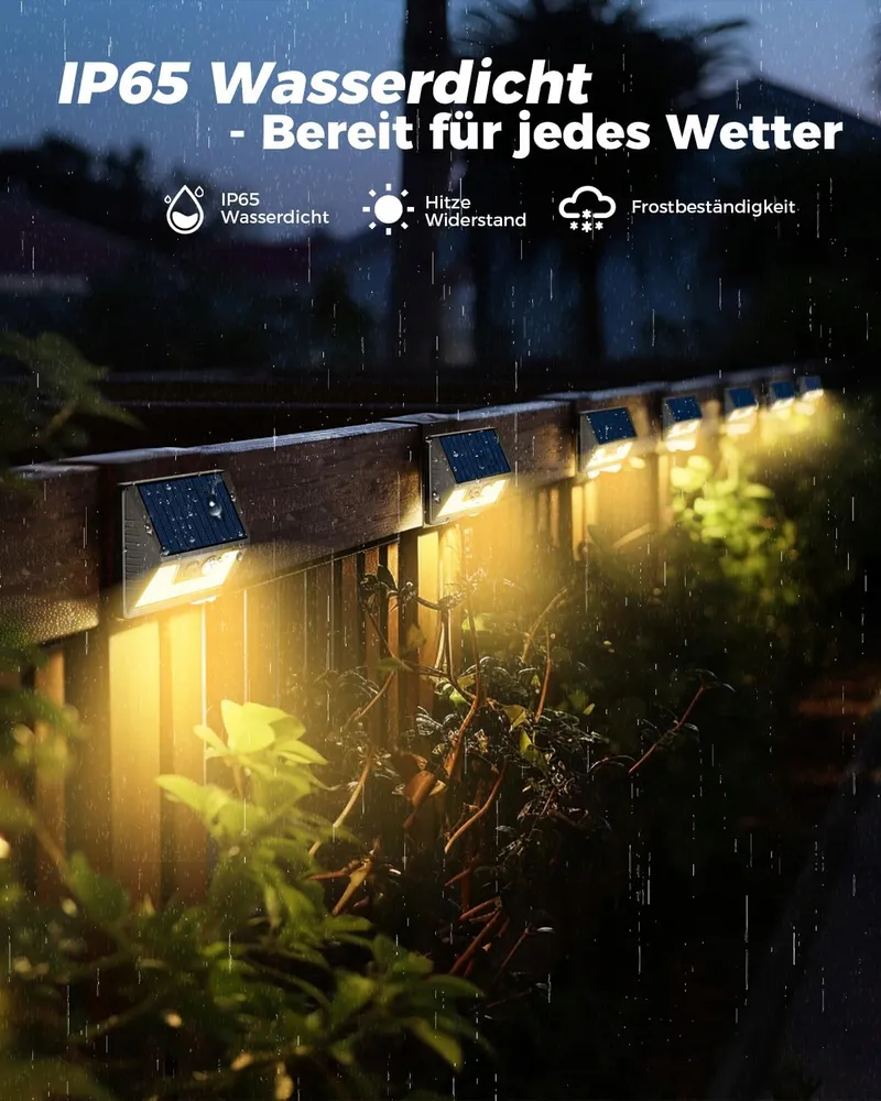 VIGHEP Solar LED Buitenlampen met Bewegingssensor Warm 12 Stuks IP65 — foto 6